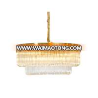 Double U-Shaped Glass Stick Large Chandelier Hanging For Kitchen Lights