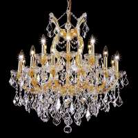 Wholesale Golden 18 lights Used Wedding hotel Pendant lamp European Maria Theresa Crystal Chandelier