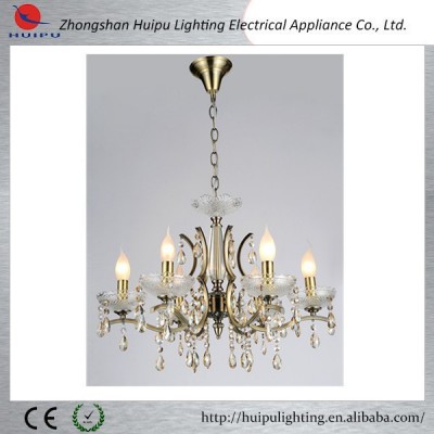 Luxury European candlestick style kirsite chandelier with K9 crystal pendants lamps from Waimaotong